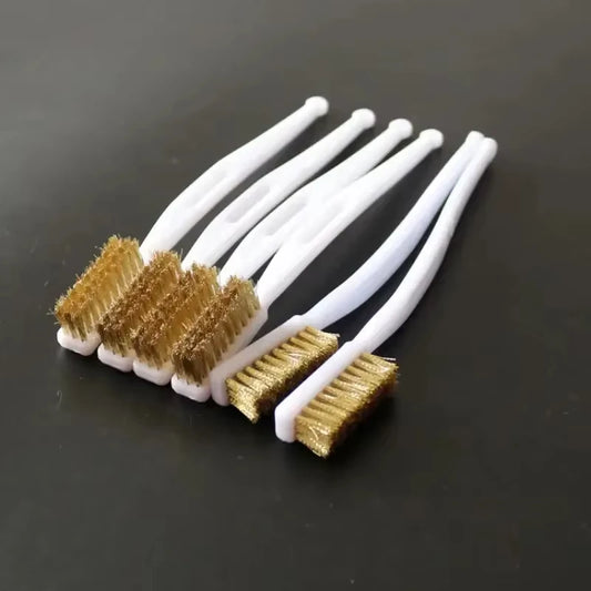 3 Mini Brass Wire Brush Paint Rust Removal Industrial Metal Polishing Peaceful Pleasures Health and Wellness
