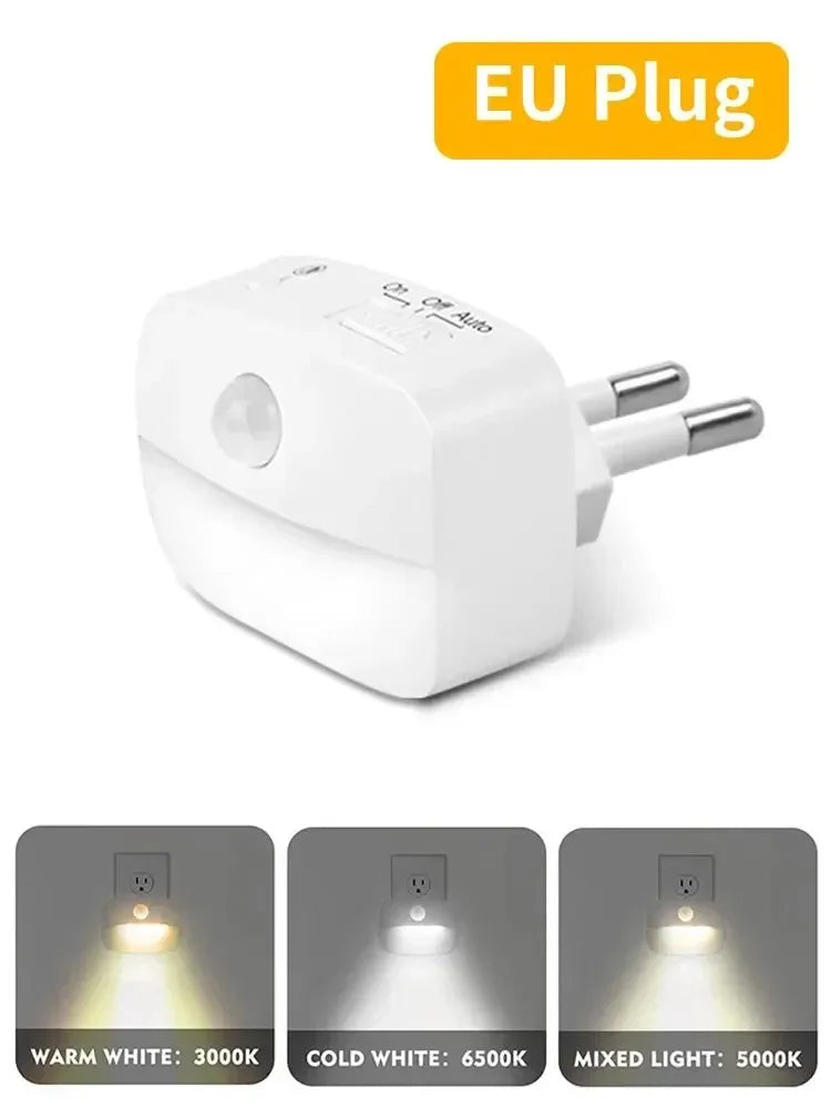 1/2/4pcs LED Night Light US EU Plug in Motion Sensor Light 220V 110V Wall Lamp for Home Hallway Stair Kitchen Bedroom Night Lamp Peaceful Pleasures Health and Wellness 1pc EU Plug 3 Modes