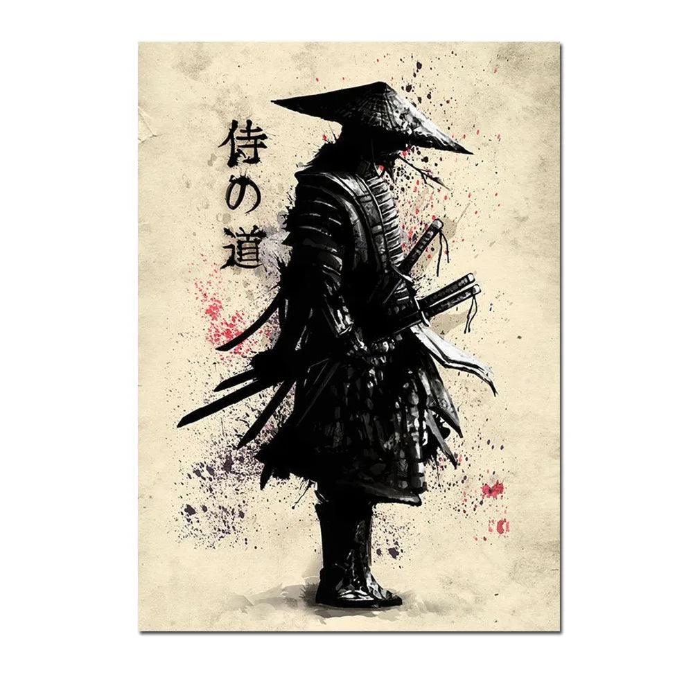 Japanese Samurai Canvas Wall Art | Unframed Poster Print