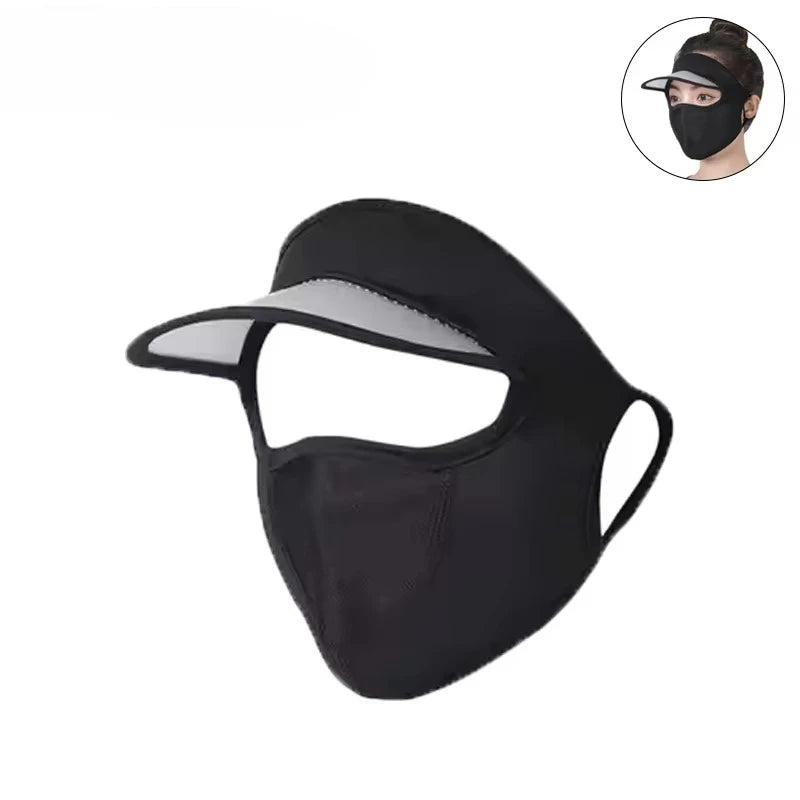 Ice Silk UPF 50+ Sun Face Mask | Breathable UV Shield Women