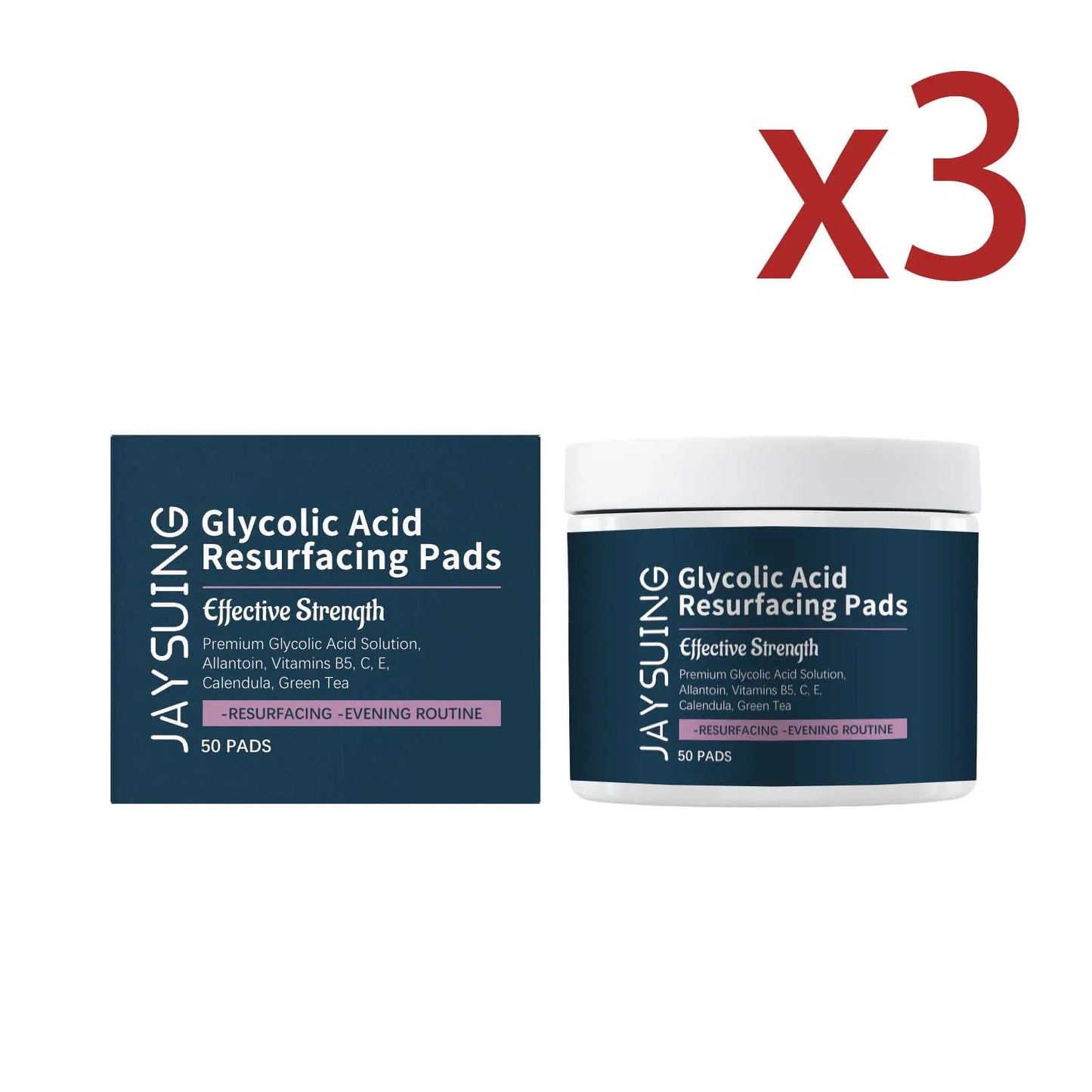 Glycolic Acid Exfoliating Cotton Pad Relieve Skin Discomfort Shrink Pores Remove Blackheads Improve Drying Moisturiz Cotton Pads Peaceful Pleasures Health and Wellness 3x50PADS