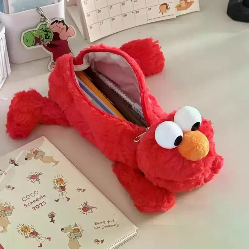 Kawaii Red Mockingbird Plush Pencil Case – Cute Bird Pen Bag