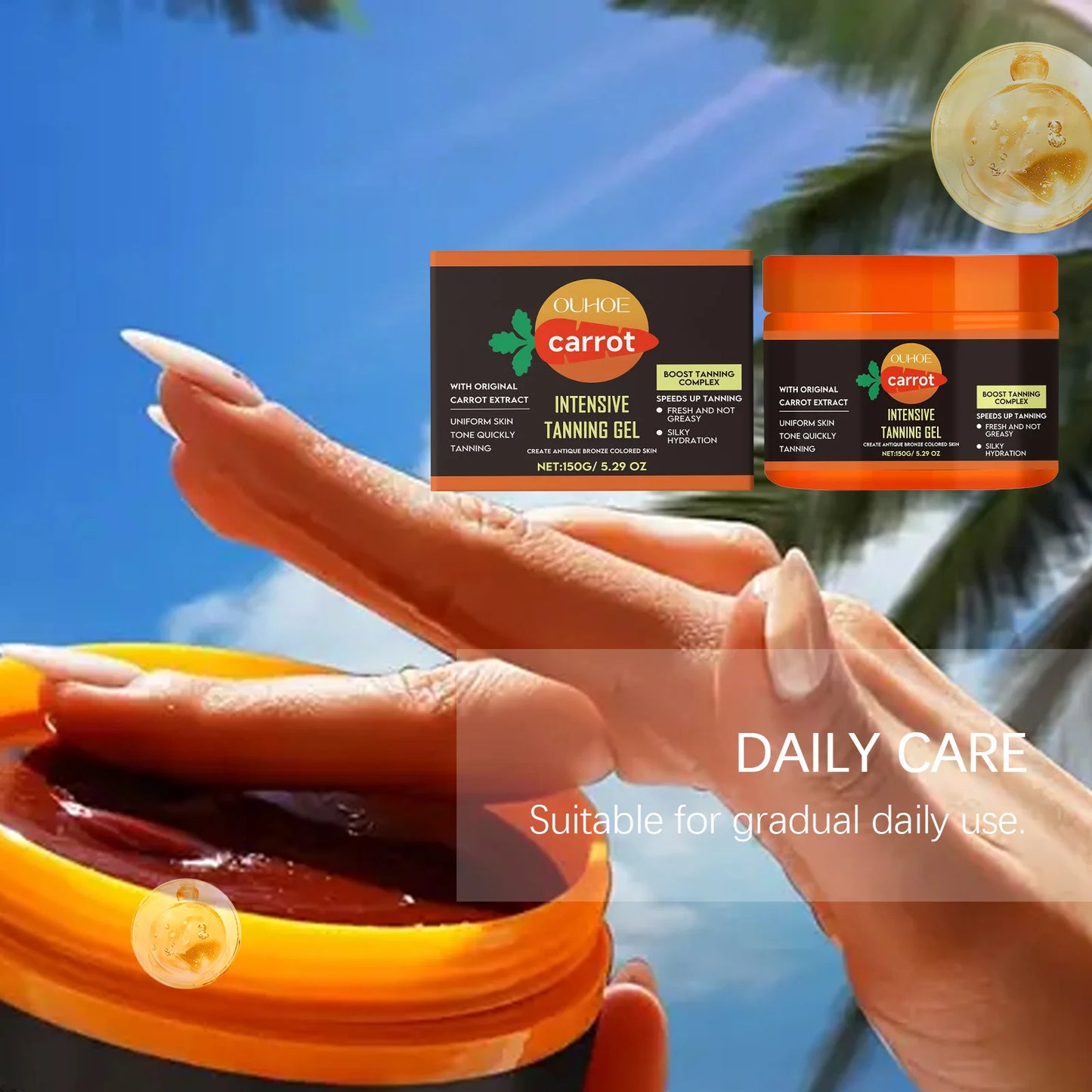 Carrot Tanning Gel – Sunless Bronzer & Moisturizing Tan Enhancer