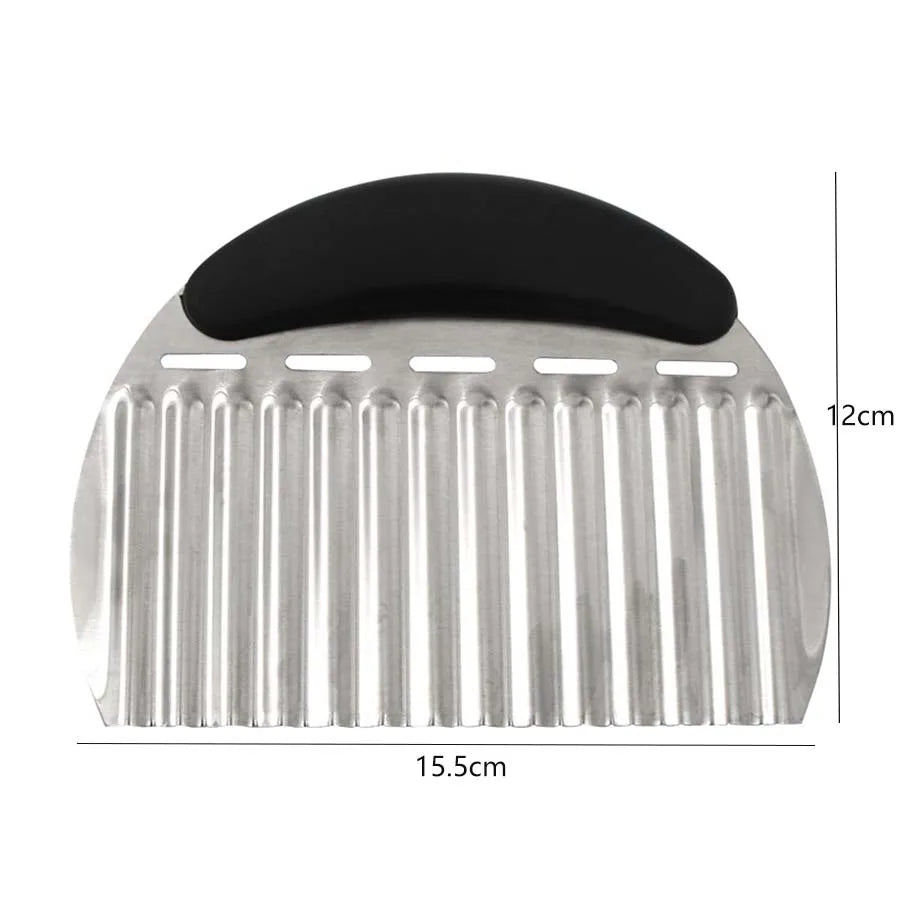 Stainless Steel Crinkle Cutter Knife – Wavy Vegetable Chopper