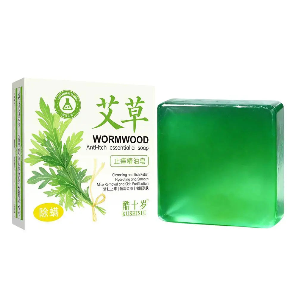 Wormwood herb essential oil soap, natural organic wormwood extract essence, facial cleansing soap, brighten skin color, nourish Peaceful Pleasures Health and Wellness 1pcs