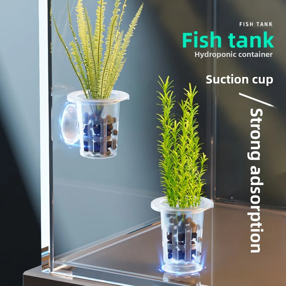 10-Pack Transparent Aquarium Hydroponic Plant Pots w/ Suction