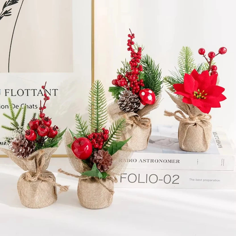 Artificial Flower Bonsai Set 2/5pcs – Home & Wedding Décor