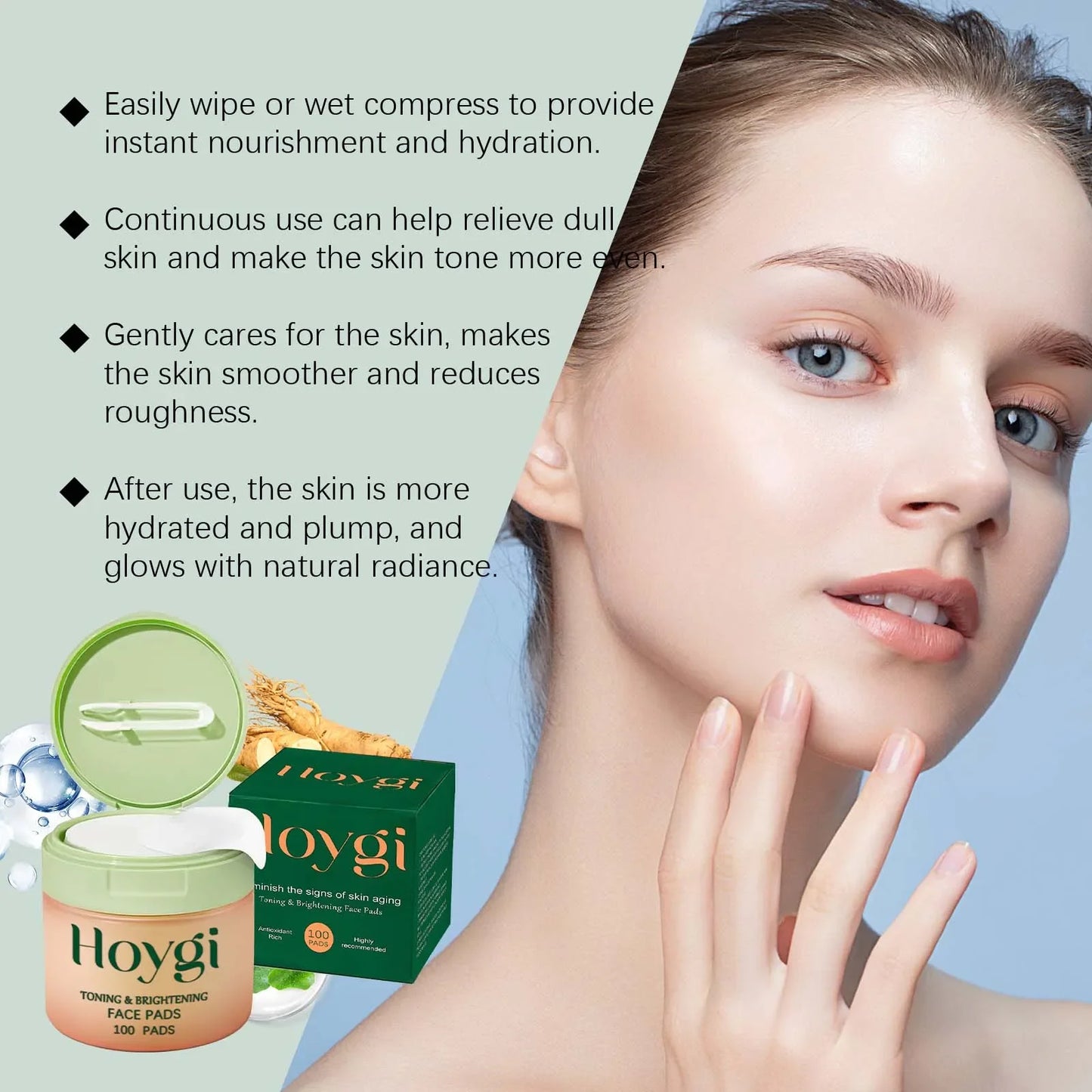 Centella Asiatica Cotton Pads – Hydrating & Acne Care 100pc