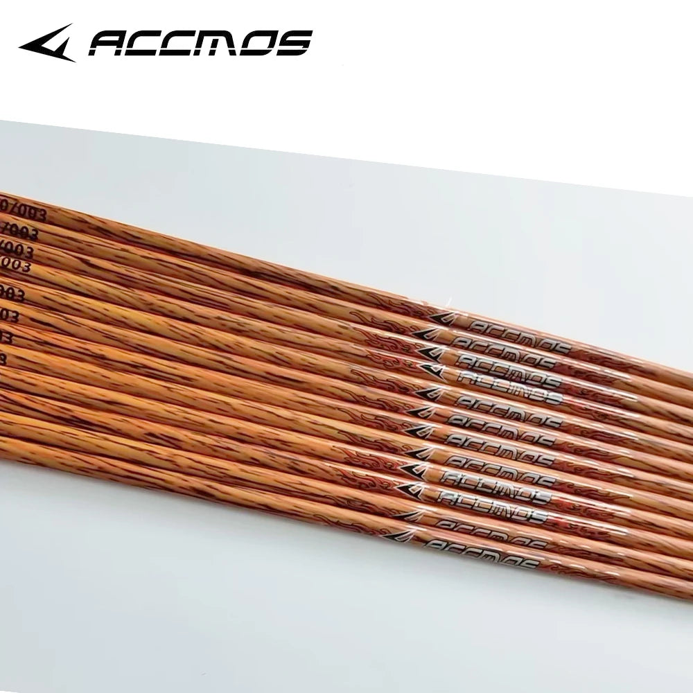 ACCMOS Wood Grain Pure Carbon Arrow Shaft ID4 2 6 Spine 300-1000