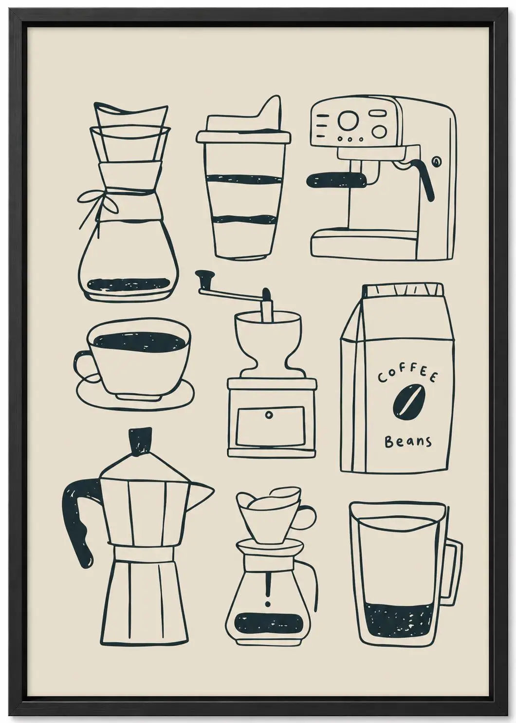 1pc CoffeeClub VintageCoffee ArtPrint WalDecor WithBarista &EspressoMachineDesign Perfect ForKitchen Office,Living Bed Bathroom, Peaceful Pleasures Health and Wellness