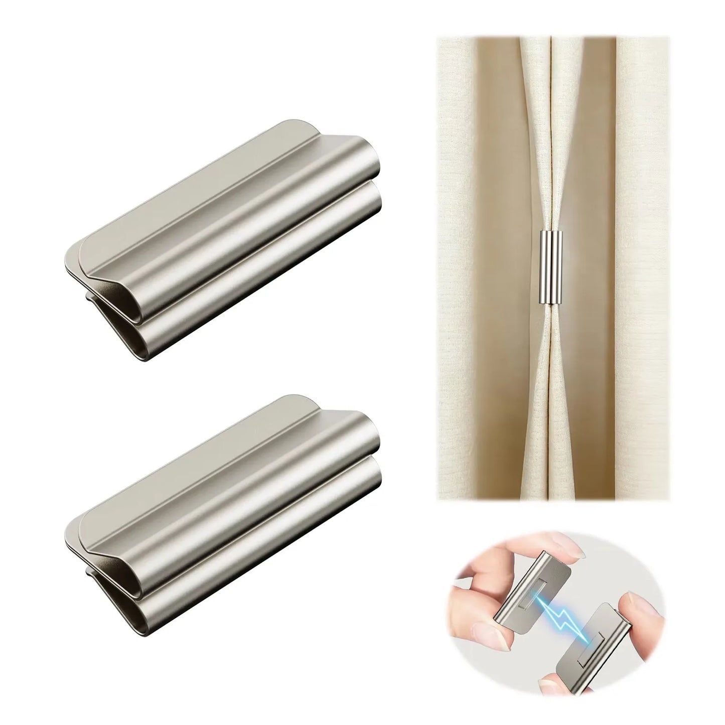 2 4Pairs Strong Magnetic Curtain Clips Prevent Light Leaking Keep
