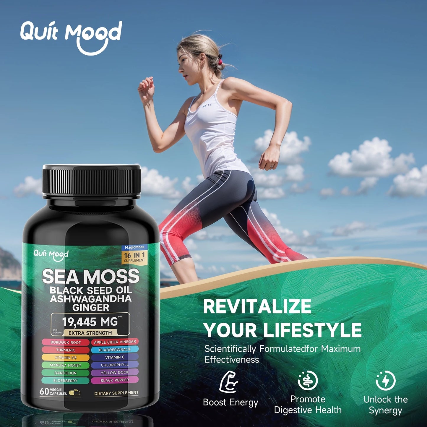 2-Pack Sea Moss & Black Seed Oil Superfood Capsules – 120ct Peaceful Pleasures Health and Wellness