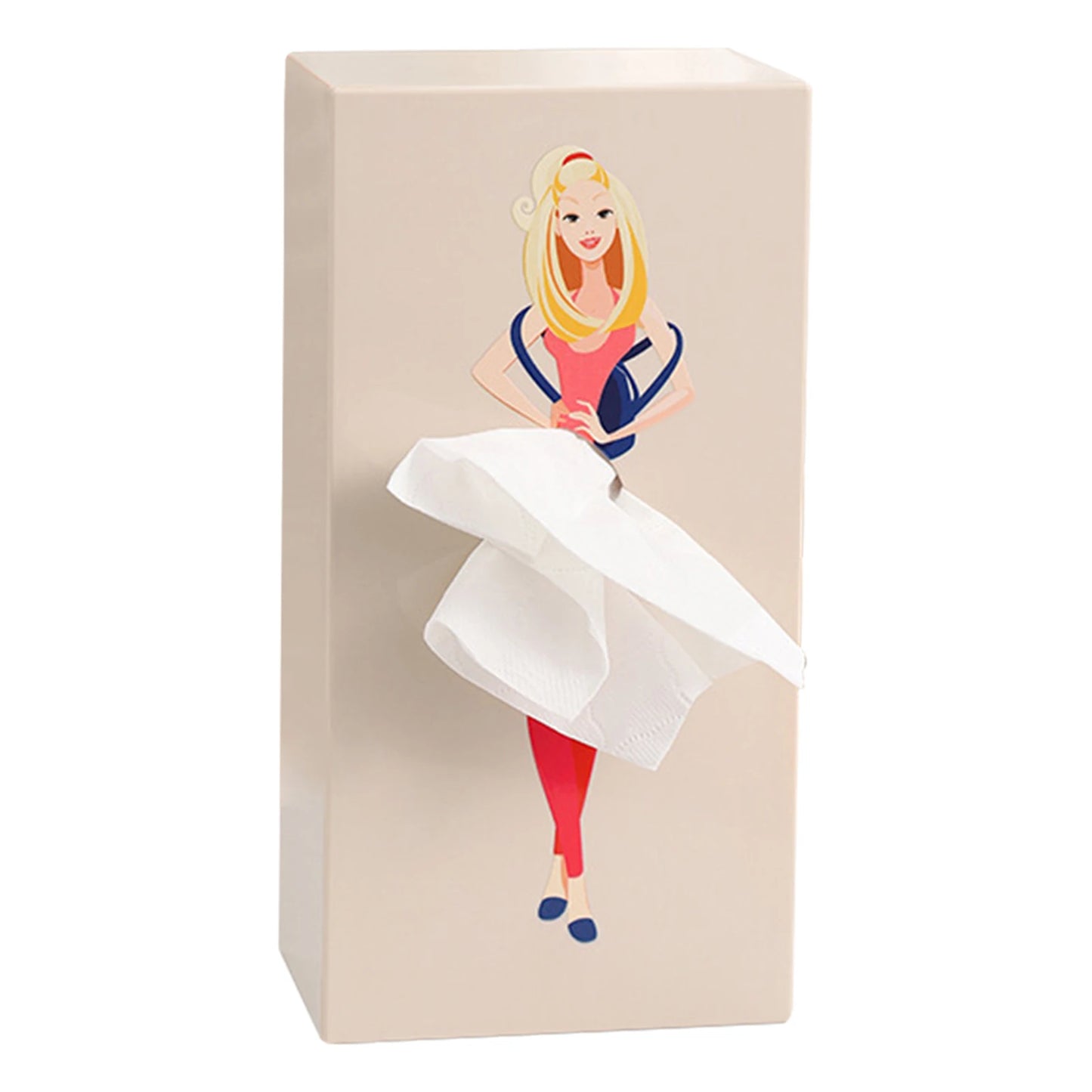 Pop-Art Flying Skirt Tissue Box Novelty Cartoon Anime Box Holder Cute Puffy Skirt Girl Tissue Box Desktop Decorative Ornaments Peaceful Pleasures Health and Wellness E