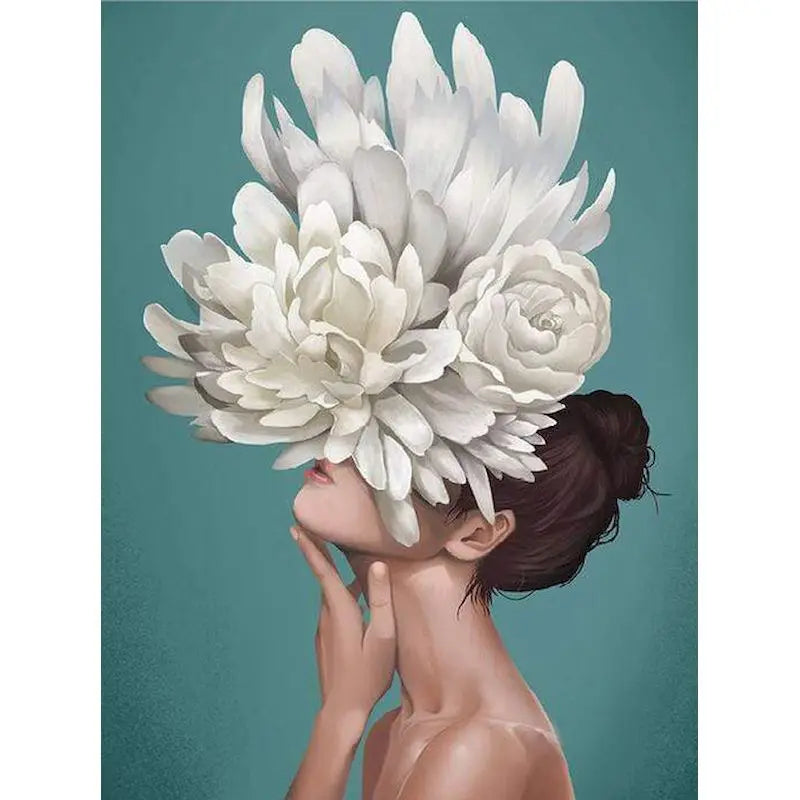 Paint by Numbers Kit Flower Girl – 60×75cm Canvas Art Set