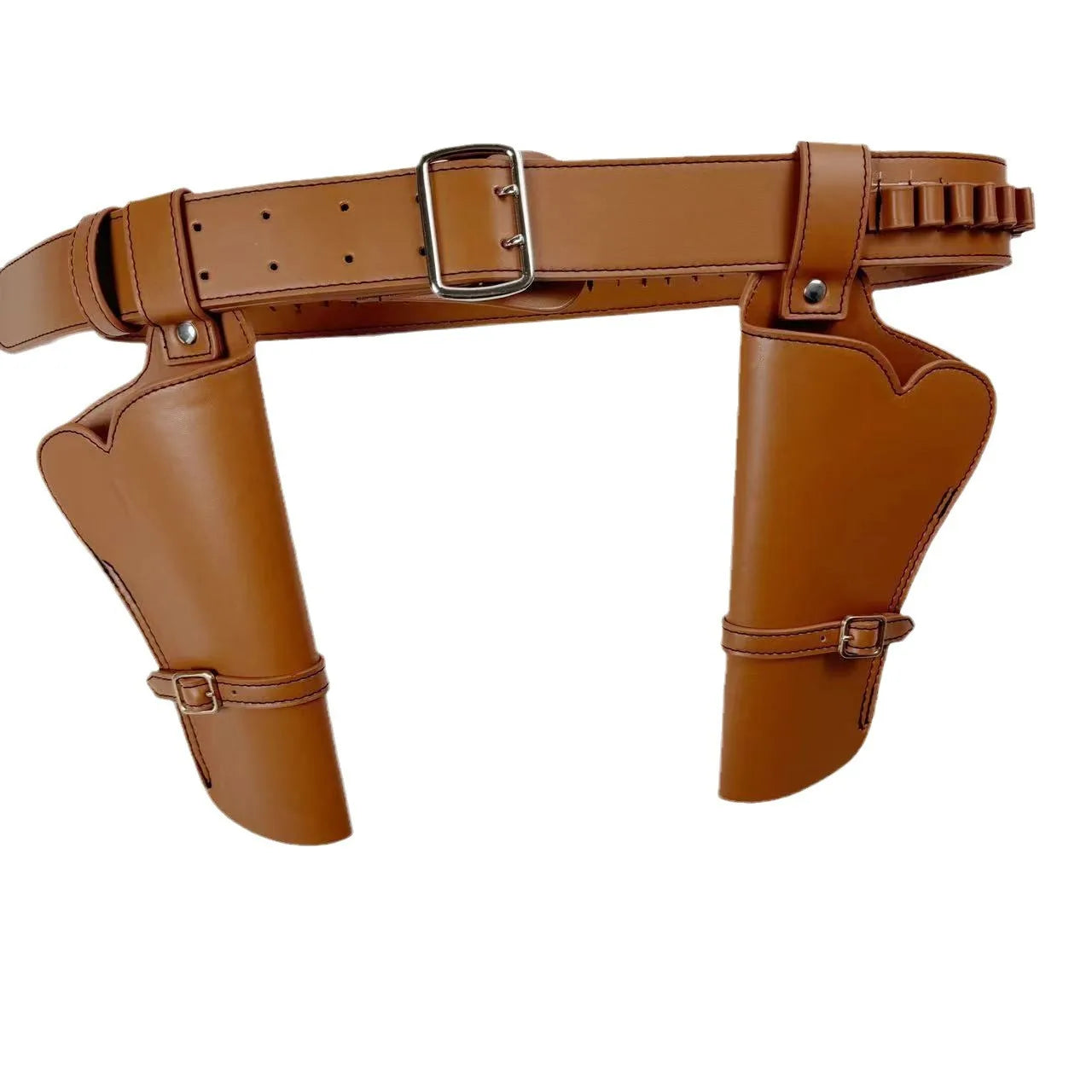 Tactical holster waist bag Composite cowhide waist belt kit dual guns Shell Ammo Holder Bag Carrier Pouch Gun Holsters Peaceful Pleasures Health and Wellness brown
