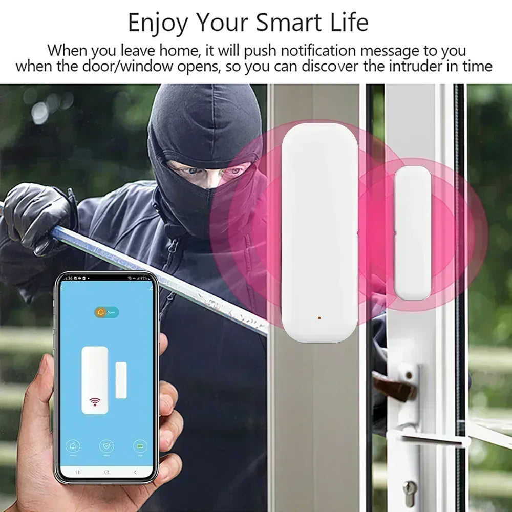 Tuya WiFi/Zigbee Door Window Contact Sensor – Smart Home Alarm Peaceful Pleasures Health and Wellness