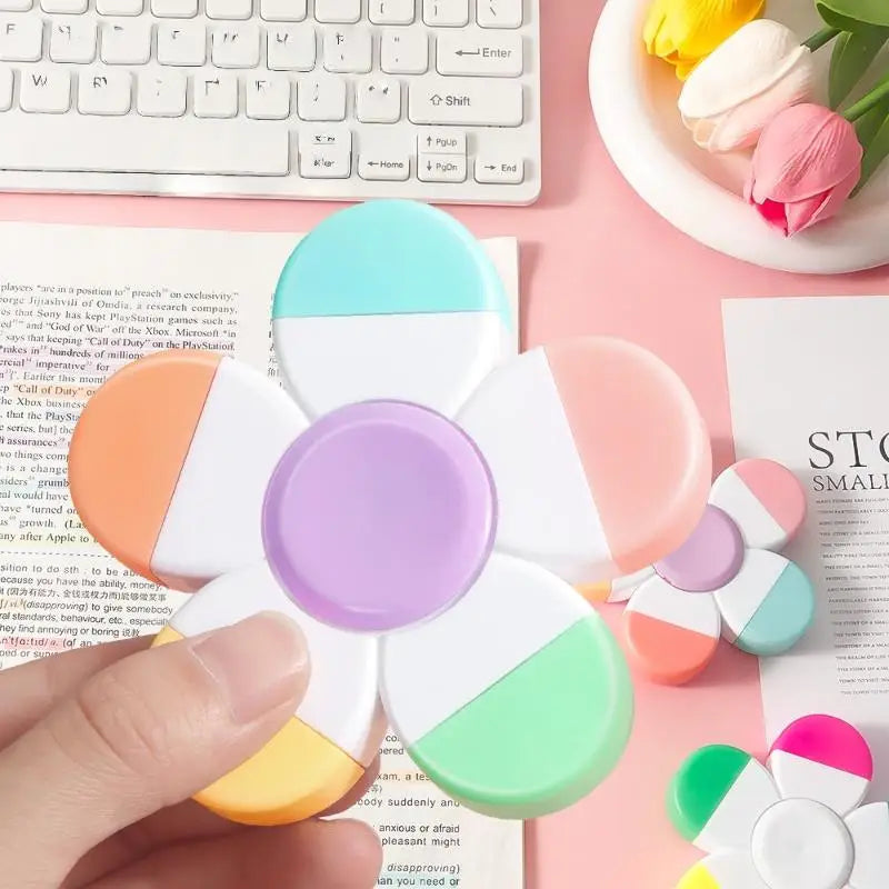 5-in-1 Flower Spiral Highlighter Pen | Fluorescent Fingertip Spin