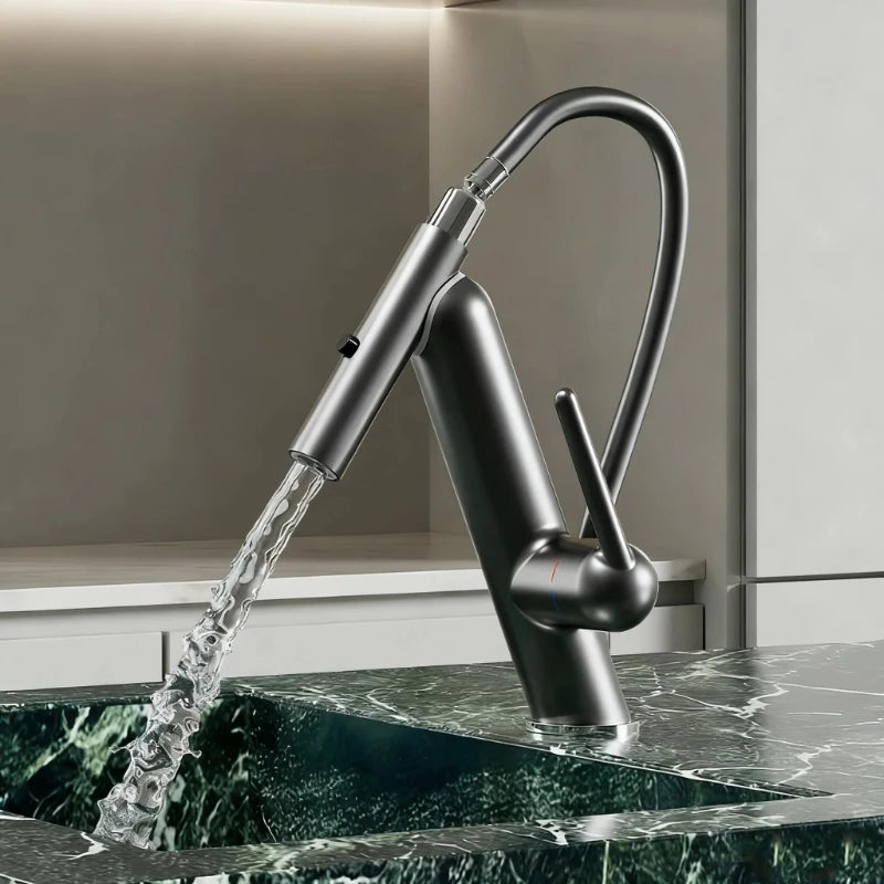 Magnetic Pull-Down Swivel Kitchen & Bathroom Faucet | Dual Mode