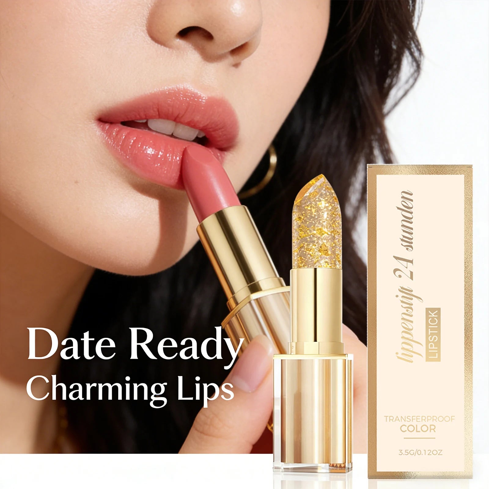 Color Lipstick Nourishing Lips Skin Brightening Enhance Texture Lightweight Long-Lasting Color Suitable for Various Skin Tones Peaceful Pleasures Health and Wellness