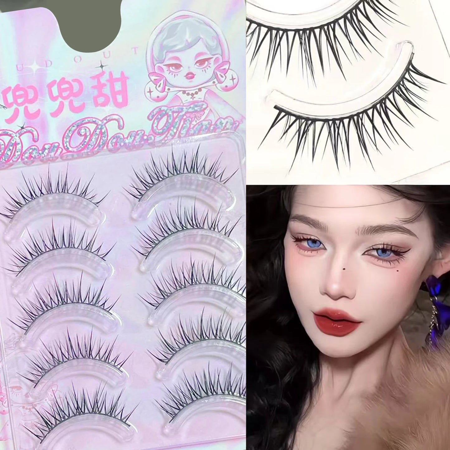 Wispy False Eyelashes – DIY Cosplay Anime Strip Lashes 3 Pairs