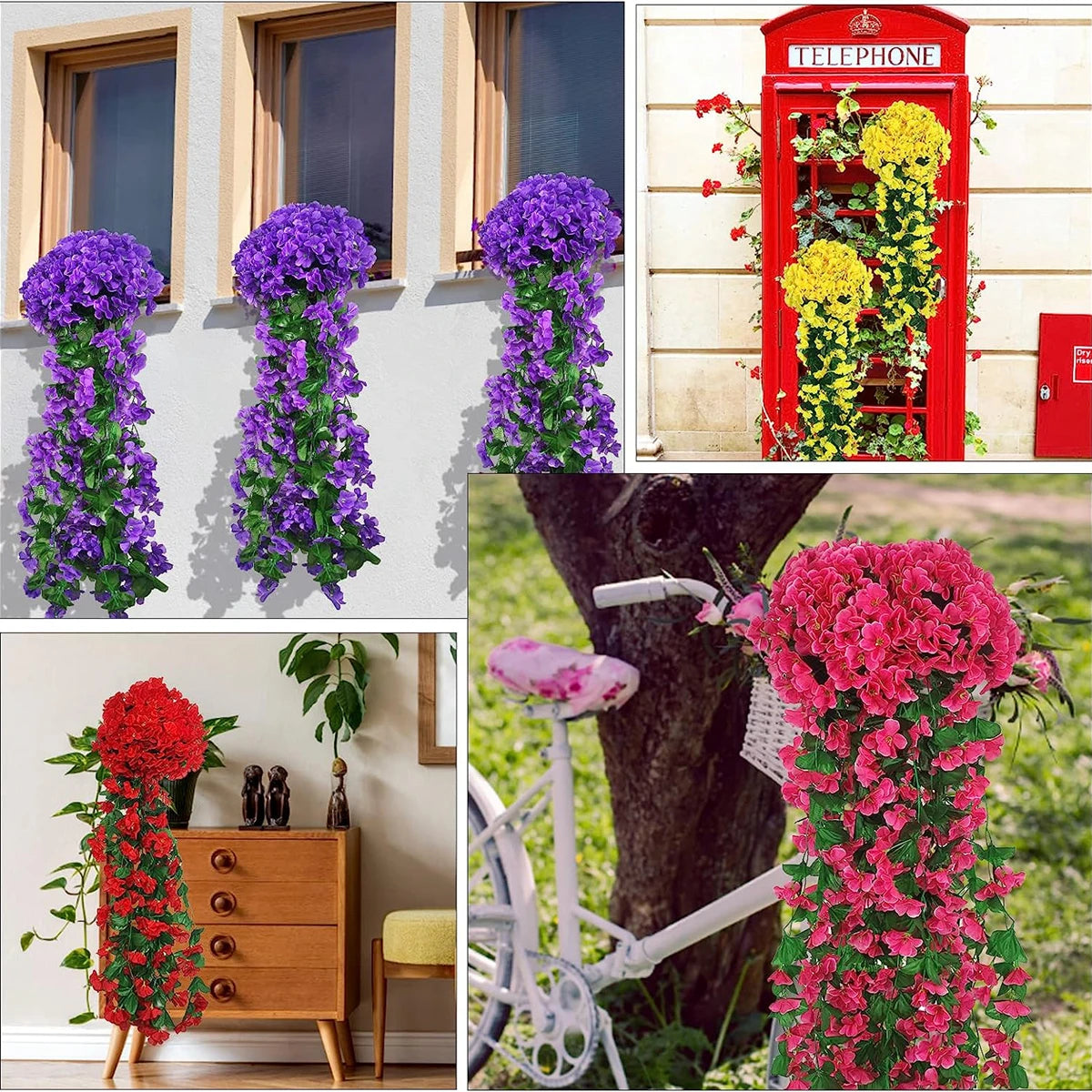 Artificial Silk Begonia Vine Garland for Wedding & Home Decor