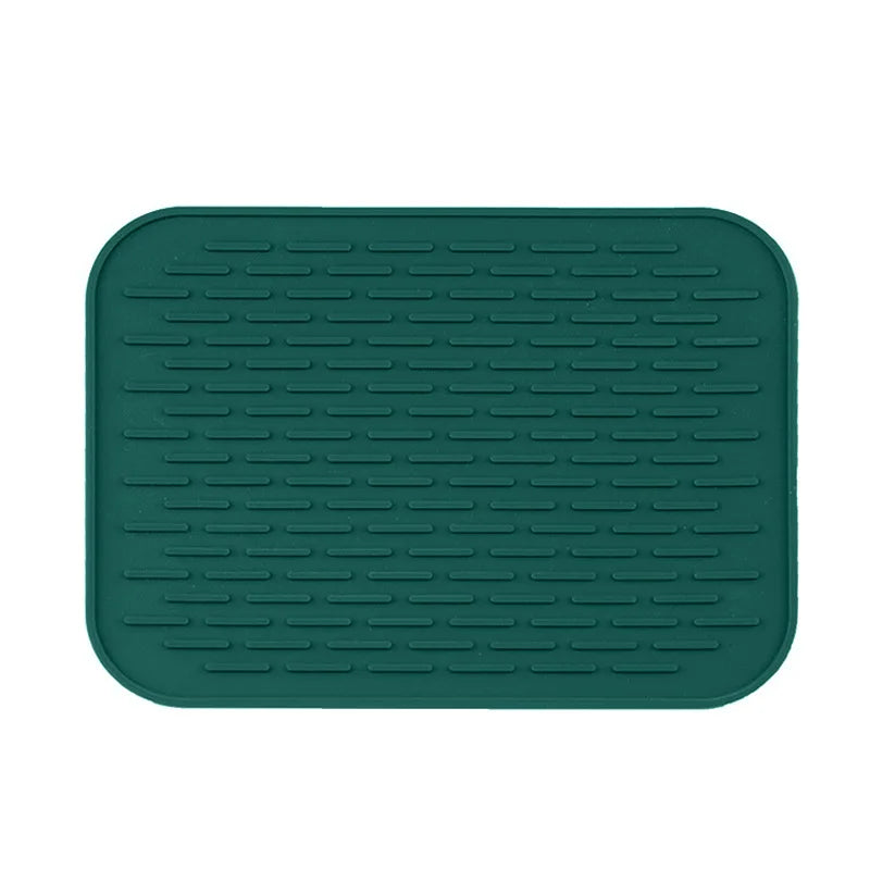 Silicone Pot Holder trivet Mat jar Opener, spoon Rest Garlic Peeler, Non Slip, durable, dishwasher Safe, heat Resistant Hot Pads Peaceful Pleasures Health and Wellness Dark Green 21.5x15.5 cm China Mainland