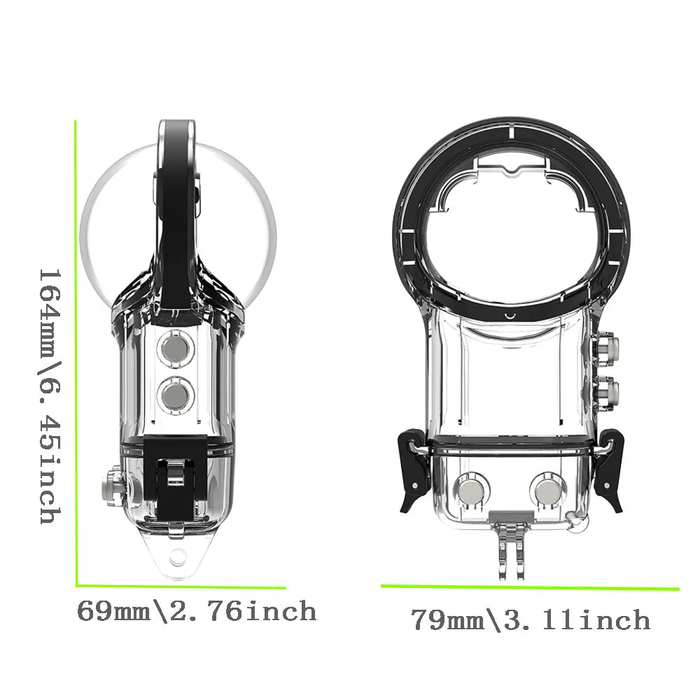 50M Waterproof Dive Case for Insta360 X4 X5 X3 Housing