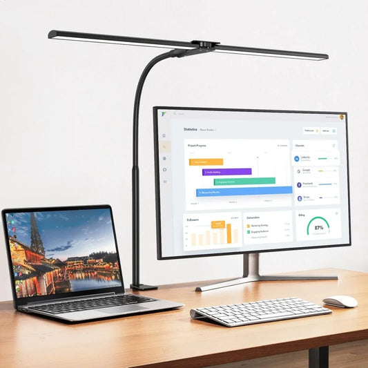 RUNTOIN 24W Dimmable LED Desk Lamp with Clamp & Gooseneck Arm LED Desk Lamp Peaceful Pleasures Health and Wellness