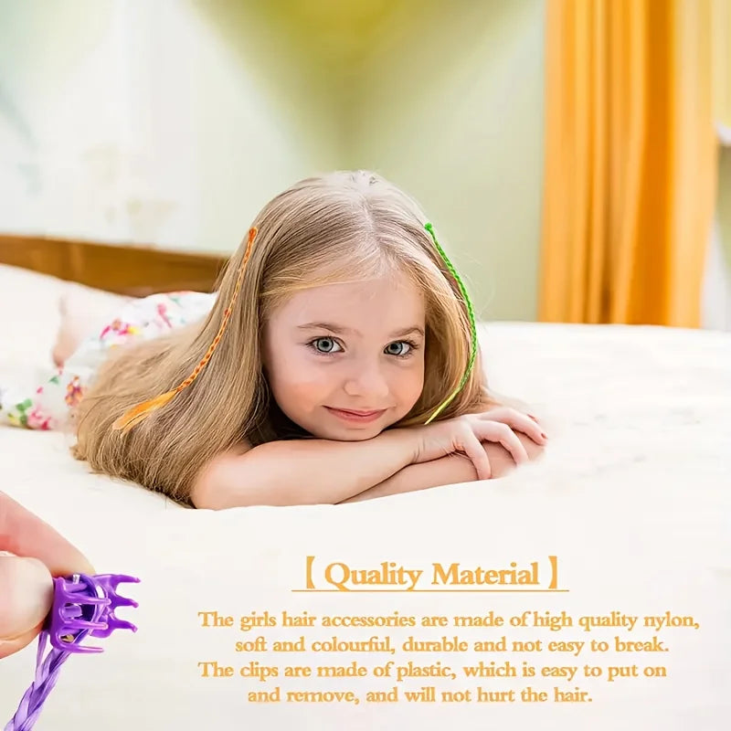 18-Piece Kids Colorful Hair Extensions with Bobby Pins Hair Extension Peaceful Pleasures Health and Wellness