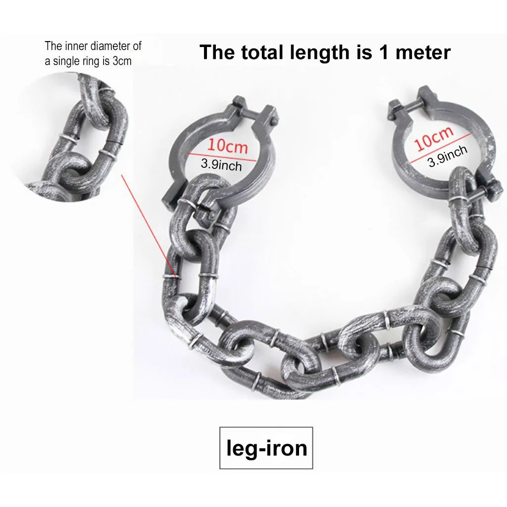 Halloween Performance Props Prisoner Wrist Shackles Prison Handcuffs Chain Links for Halloween Cosplay Costume Party Supplies Peaceful Pleasures Health and Wellness