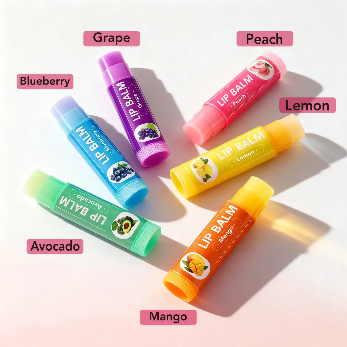 YURHERSU 6-Piece Fruit Lip Balm Set – Fun Gift for Girls