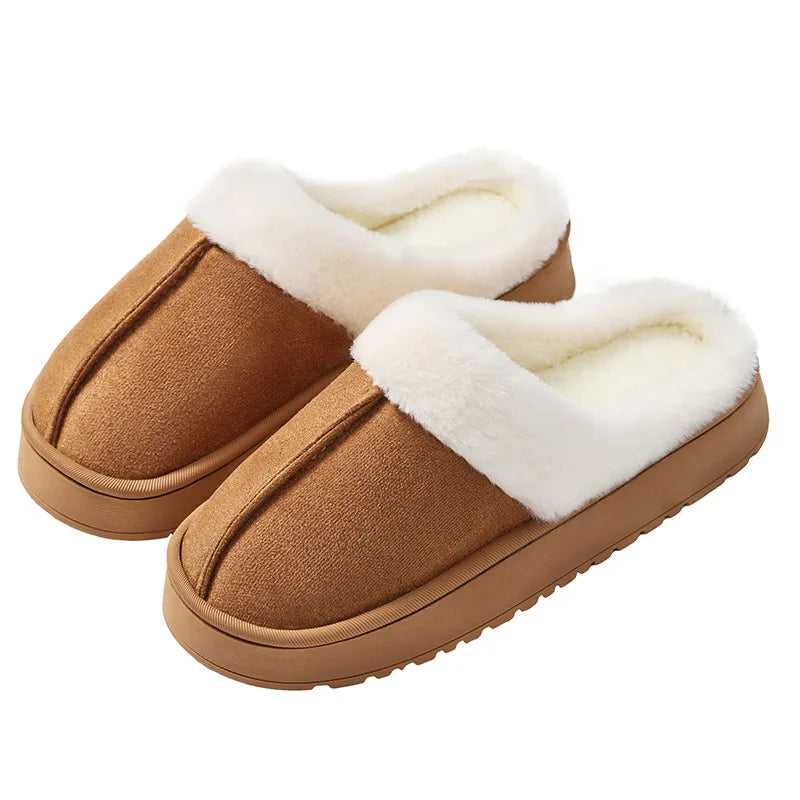 Winter Fluffy Couple Slippers – Non-Slip Indoor Slides Men & Women