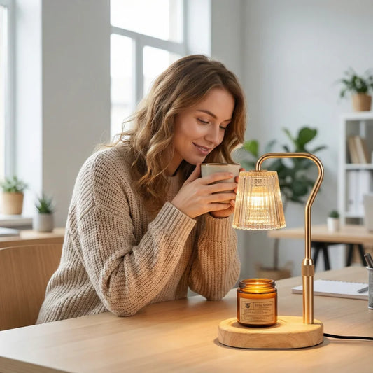 RUNTOIN Dimmable Candle Warmer Lamp with Timer | Wax Melt Night Light Candle Warmer Lamp Peaceful Pleasures Health and Wellness