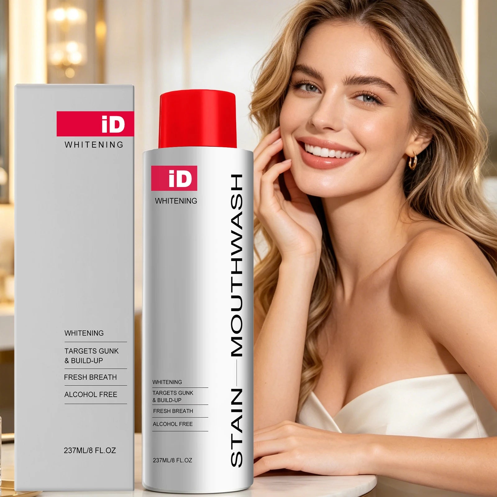 Teeth Whitening Mouthwash Quick Oral Cleansing Remove Mouth Bad Odor Reduce Teeth Stains Yellowing Refreshing Menthol Mouthwash Peaceful Pleasures Health and Wellness