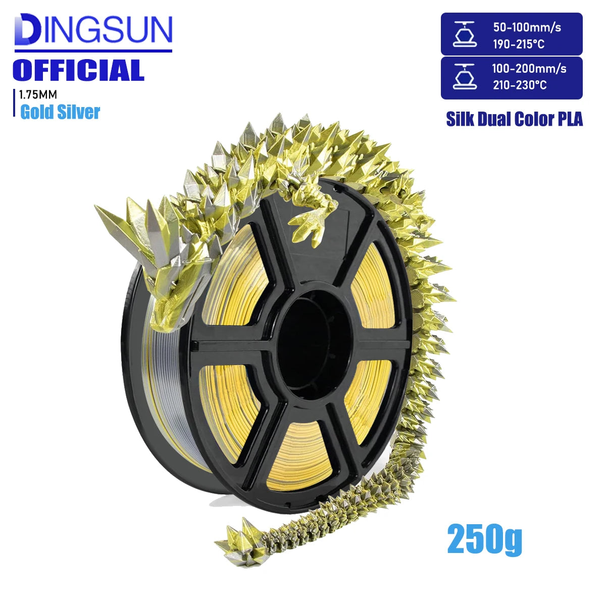 3D Maliang Dual Color Silk PLA Filament 1.75mm – 4-Pack