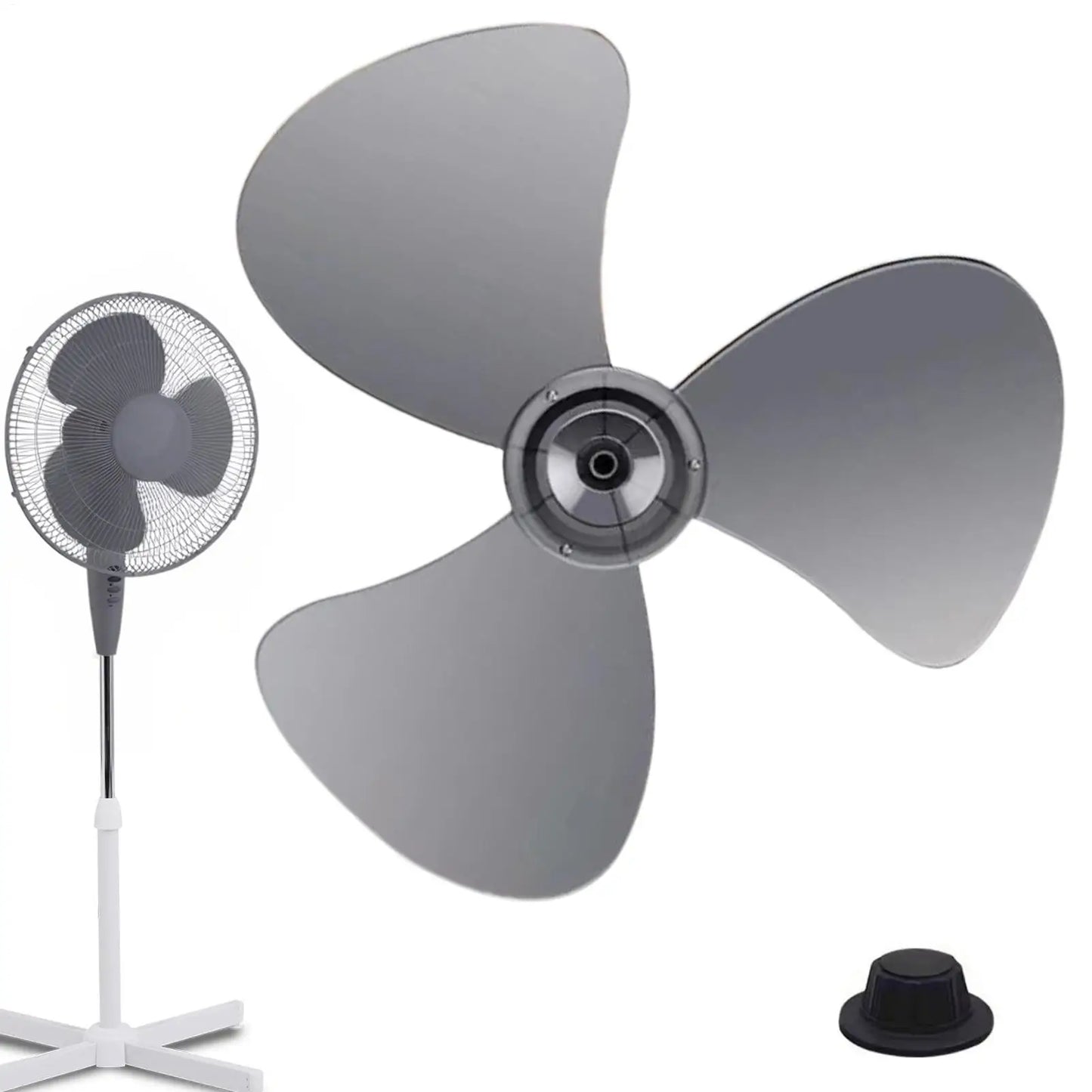 16 Inch Fan Blade Replacement with Nut Cover, Universal Wind Blower Leaf for Stand Fan, Home Bedroom Classroom Garage Patio Use Peaceful Pleasures Health and Wellness