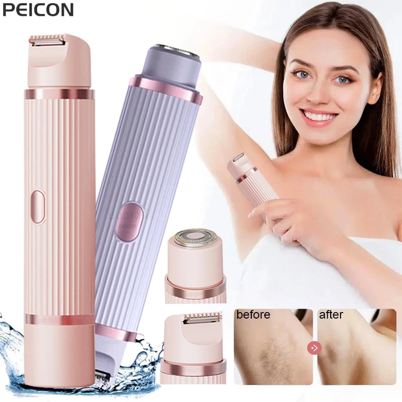Electric Shaver for Women Female Epilator Electric Hair Removal 2 in 1 Woman's Razor for Body Legs Face Mustache Bikini Trimmer Peaceful Pleasures Health and Wellness