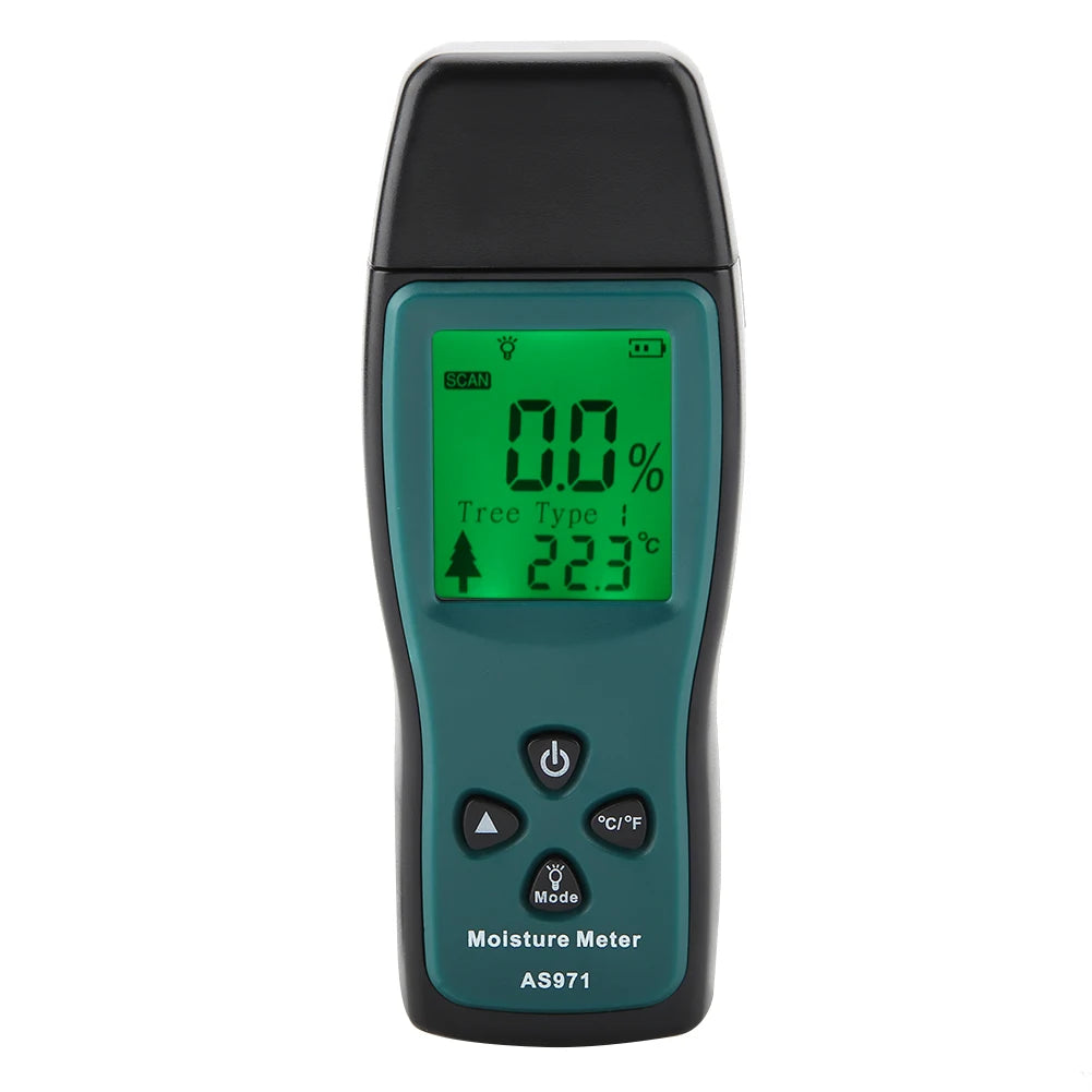 Digital Wood Moisture Tester Wood Moisture Tester SMART SENSOR AS971 LCD Display Digital Wood Moisture Humidity Tester 0~40℃ Peaceful Pleasures Health and Wellness YB00717