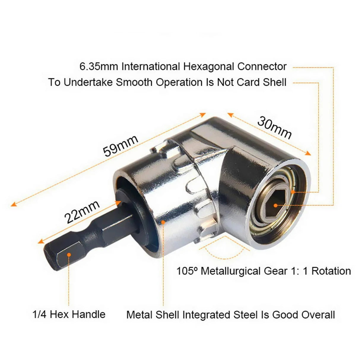 Impact Grade Power Hand Tools Driver Sockets Adapter Extension Set, 3Pcs Hex Shank Drill Nut Driver Bit Set + 105 Degree Right Peaceful Pleasures Health and Wellness