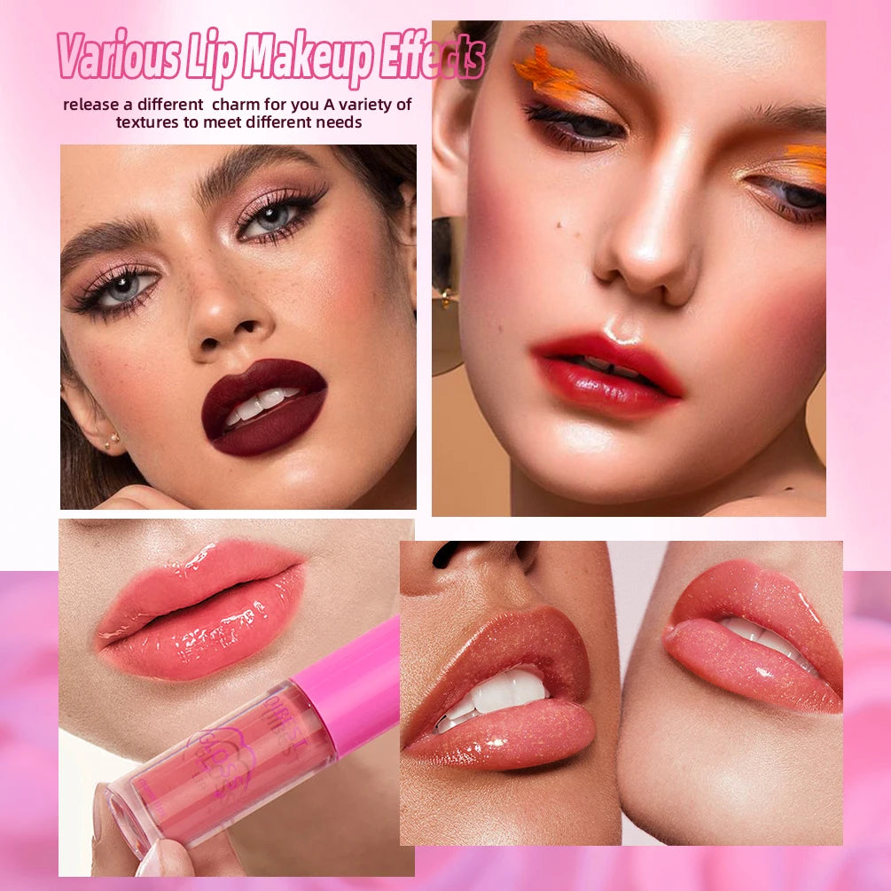 QIBEST Matte Waterproof Lip Gloss Makeup Set Lip Oil Plumper Moisturizing Lasting High Pigmented Lip Tint Cosmetics For Women Peaceful Pleasures Health and Wellness