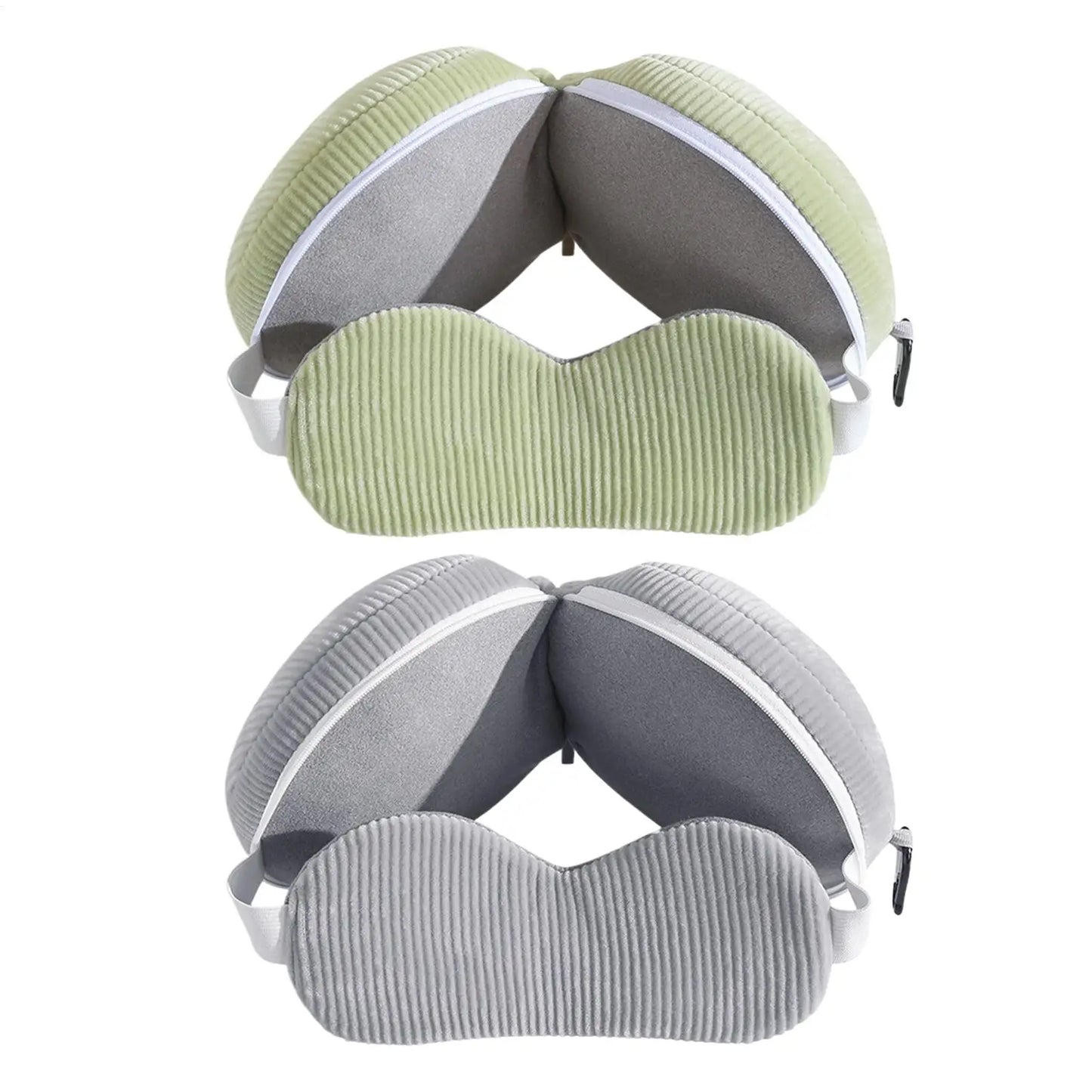 2-in-1 Travel Neck Pillow & Eye Mask – Foldable & Compact