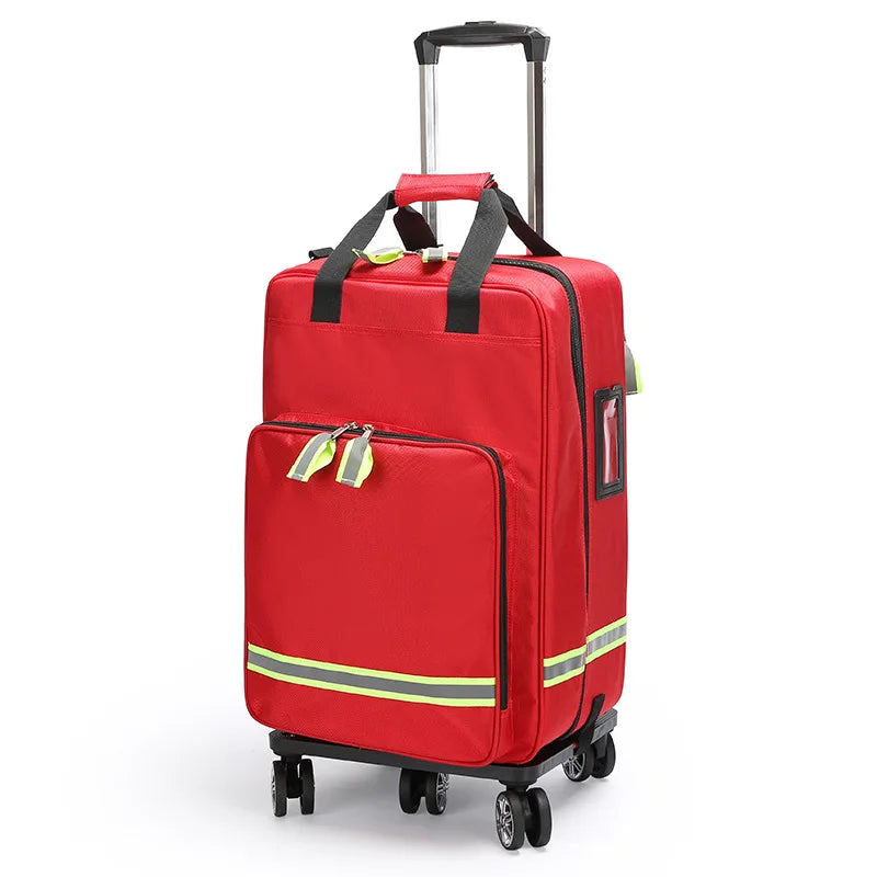 Large Capacity Empty Trolley First Aid Bag Waterproof EMS Backpack for Medical Outdoor Clinic Nursing Earthquake Rescue Kit Peaceful Pleasures Health and Wellness Full Set