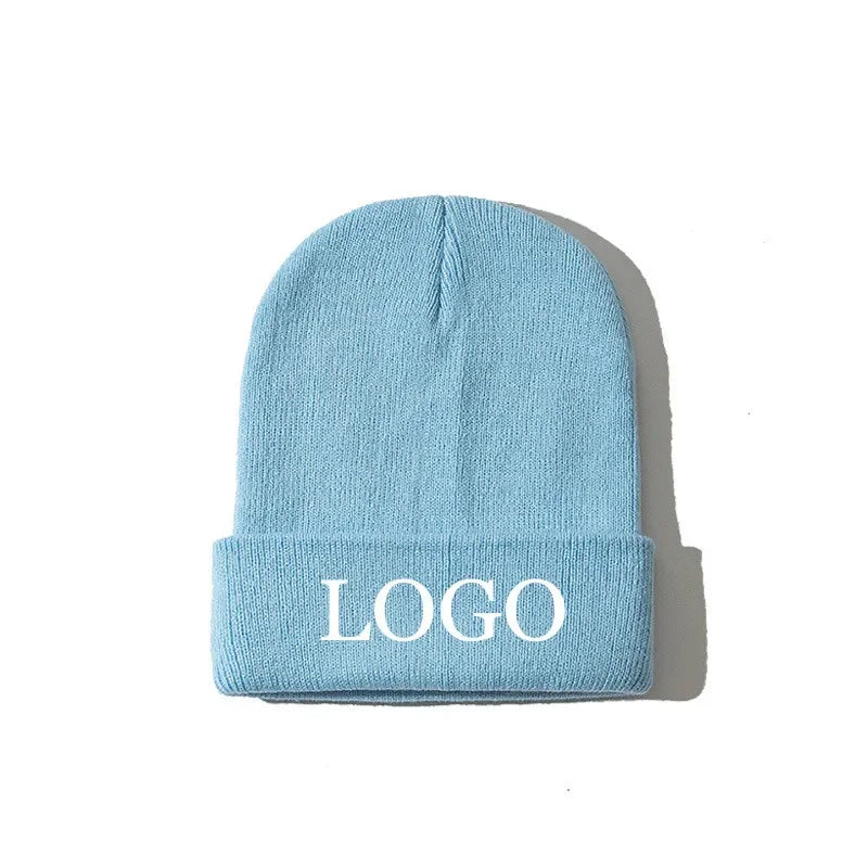 Custom Logo Ribbed Knit Beanie Hat | Unisex Winter Skullcap