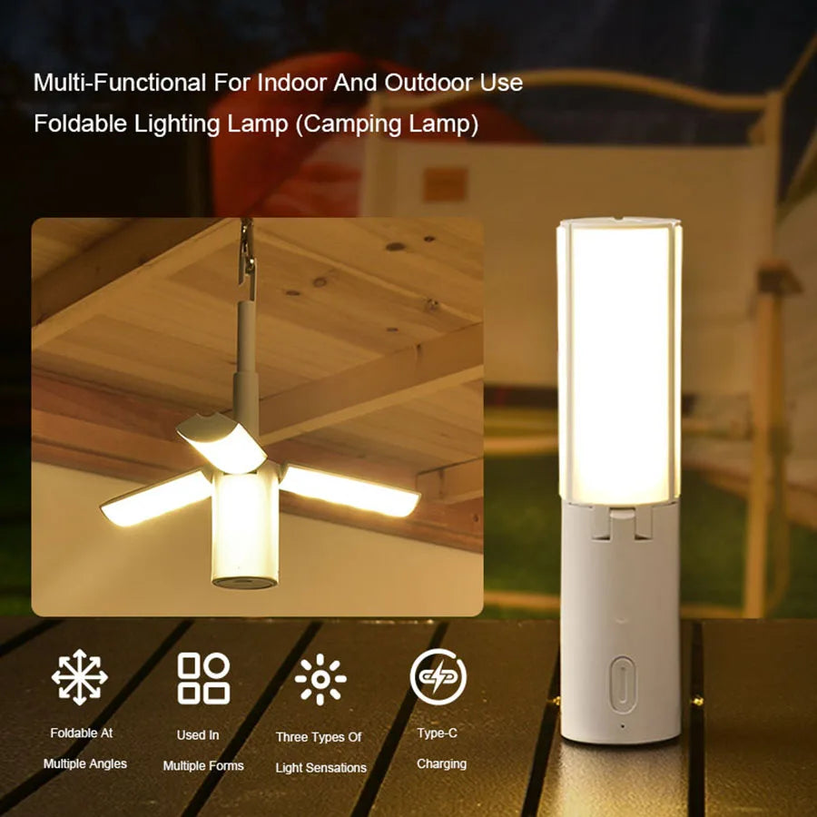 Folding Rechargeable LED Camping Lantern – 3 Modes Dimmable