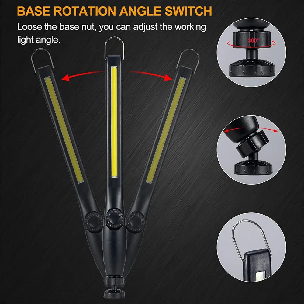 COB LED Magnetic Work Light USB Rechargeable 700 Lumen Torch