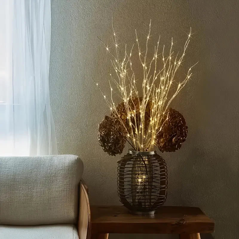 Glowing Artificial Birch Branches | Battery Operated LED Decor