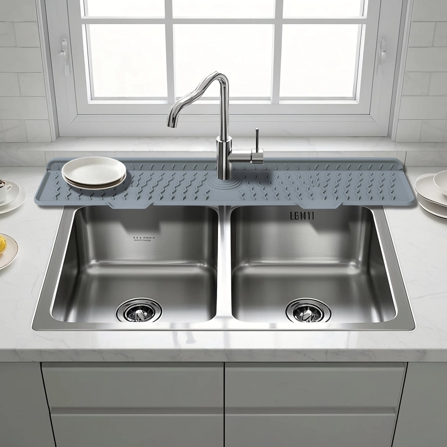 Silicone Kitchen Sink Faucet Mat – Long Splash Guard