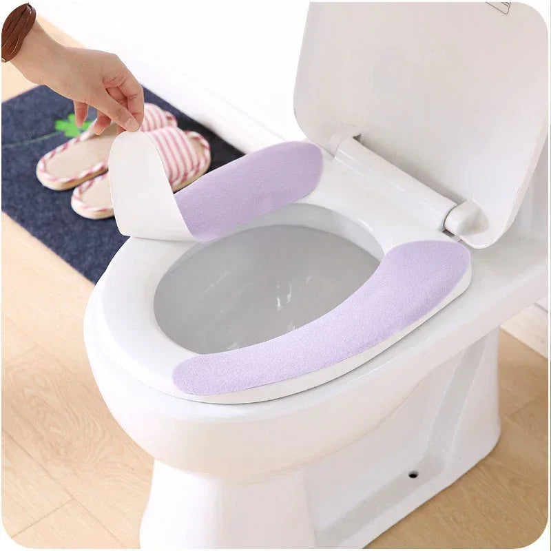 Soft Flannel Toilet Seat Cover Stickers – Washable 1 Pair