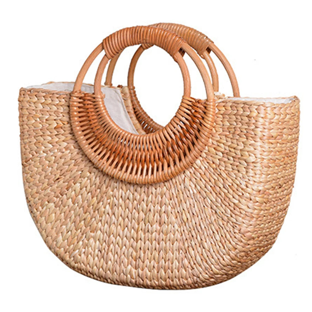 Women Straw Handbag Woven Top Handle Bag Travel Tote Purse Hobo Bag for Travel & Vacation Peaceful Pleasures Health and Wellness