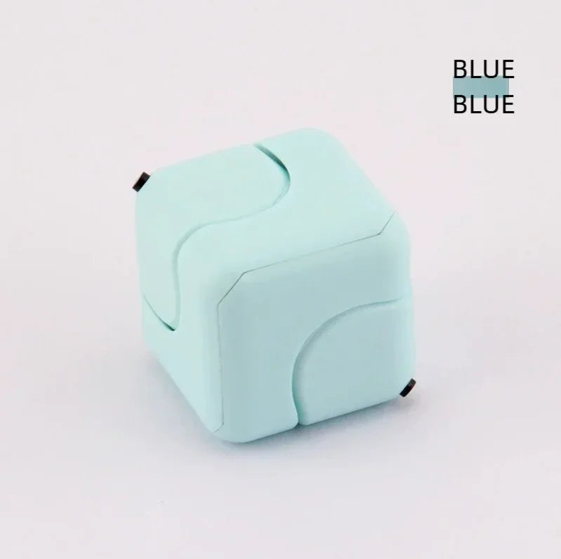 Fidget Spinner Stress Relief Magic Cube Intelligence Finger Toy, Square Wind Dice Block Mini, Educational Handheld Puzzle Game Peaceful Pleasures Health and Wellness Blue